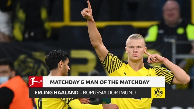  哈兰德蝉联德甲月度最佳球员